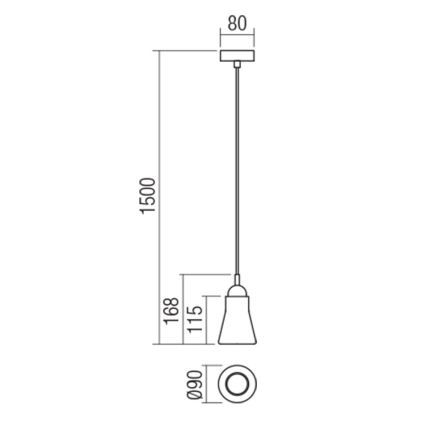 Redo 01-1518 - Luster na sajli UPPER 1xGU10/28W/230V mesing/bež