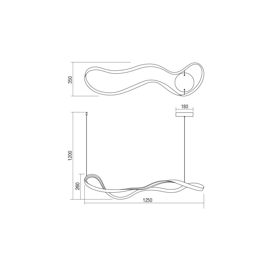 Redo 01-1531 - LED luster na sajli NUBO LED/43W/230V bijela