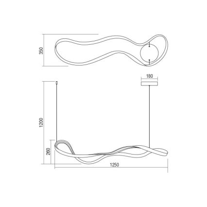 Redo 01-1531 - LED Prigušivi luster na sajli NUBO LED/50W/230V