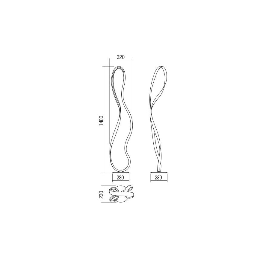 Redo 01-1532 - LED Prigušiva podna lampa NUBO LED/34,5W/230V bijela
