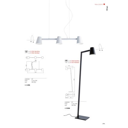 Redo 01-1556 - Podna lampa MINGO 1xE27/42W/230V bijela