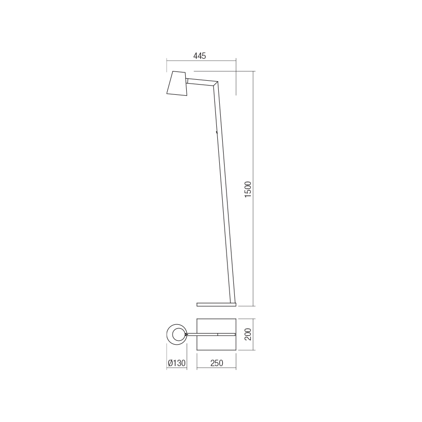 Redo 01-1557 - Podna lampa MINGO 1xE27/42W/230V crna