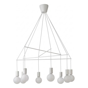 Redo 01-1564 - Luster na sajli MIKADO 8xE27/42W/230V Ø 82 cm bijeli
