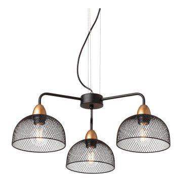 Redo 01-1573 - Luster na sajli TAMIS 3xE27/42W/230V pr. 59 cm crni