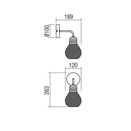 Redo 01-1575 - Zidna svjetiljka EDISON 1xE27/42W/230V