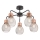 Redo 01-1577 - Luster na stalku EDISON 5xE27/42W/230V Ø 53 cm crna/bakrena