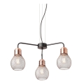 Redo 01-1579 - Viseći luster na sajli EDISON 3xE27/42W/230V Ø 53 cm crna/bakrena