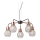 Redo 01-1580 - Luster na sajli EDISON 5xE27/42W/230V Ø 53 cm crna/bakrena