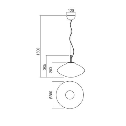 Redo 01-1619 - Luster na sajli ABSOLUTE 1xE27/42W/230V siva