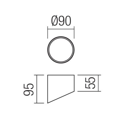 Redo 01-1626 - LED spot svjetiljka UTO LED/6W/230V pr. 9 cm crna
