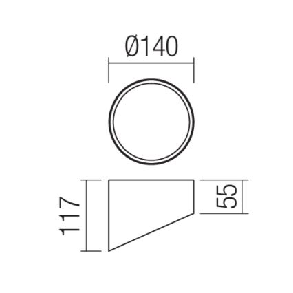 Redo 01-1630 - LED spot svjetiljka UTO LED/18W/230V promjer 14 cm crna