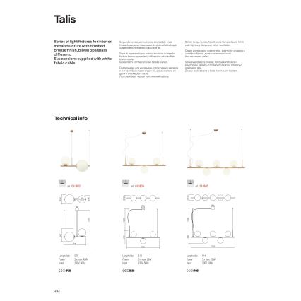 Redo 01-1635 - Luster na sajli TALIS 5xE14/28W/230V