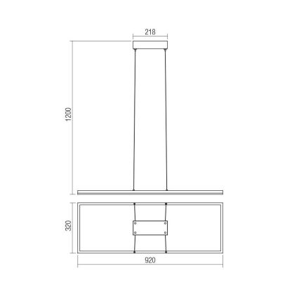 Redo 01-1645 - LED luster na sajli KLEE 1xLED/48W/230V