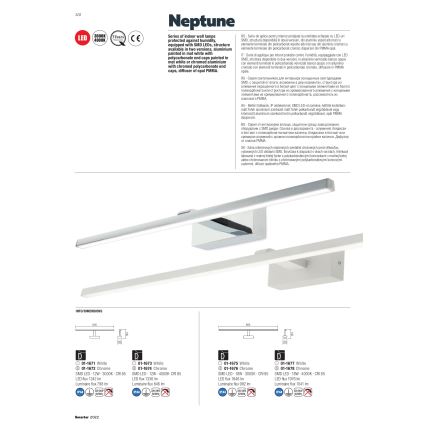 Redo 01-1674 - LED kupaonsko osvjetljenje za ogledalo NEPTUNE LED/12W/230V 60 cm IP44 sjajni krom