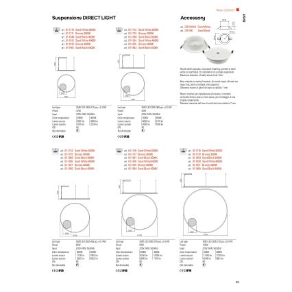Redo 01-1713 - LED luster s mogućnošću prigušivanja na sajli ORBIT LED/55W/230V brončani