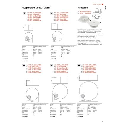 Redo 01-1713 - LED Prigušivi luster na sajli ORBIT LED/55W/230V bronca