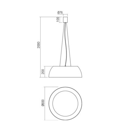 Redo 01-1732 - LED Luster na sajli BLAIR LED/55W/230V 3000K bijela