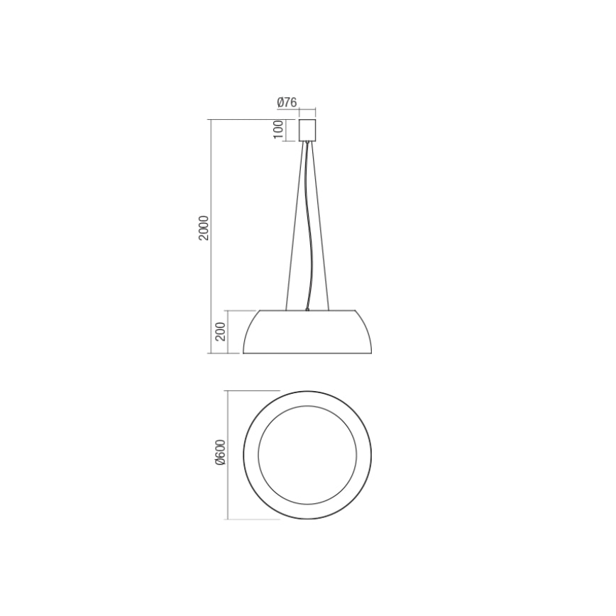 Redo 01-1732 - LED Luster na sajli BLAIR LED/55W/230V 3000K bijela