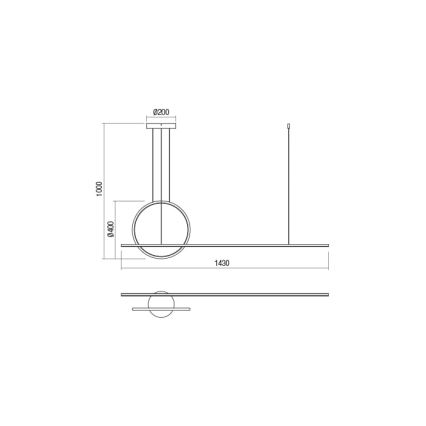 Redo 01-1734 - LED Prigušivi luster na sajli GIOTTO LED/46W/230V bijela