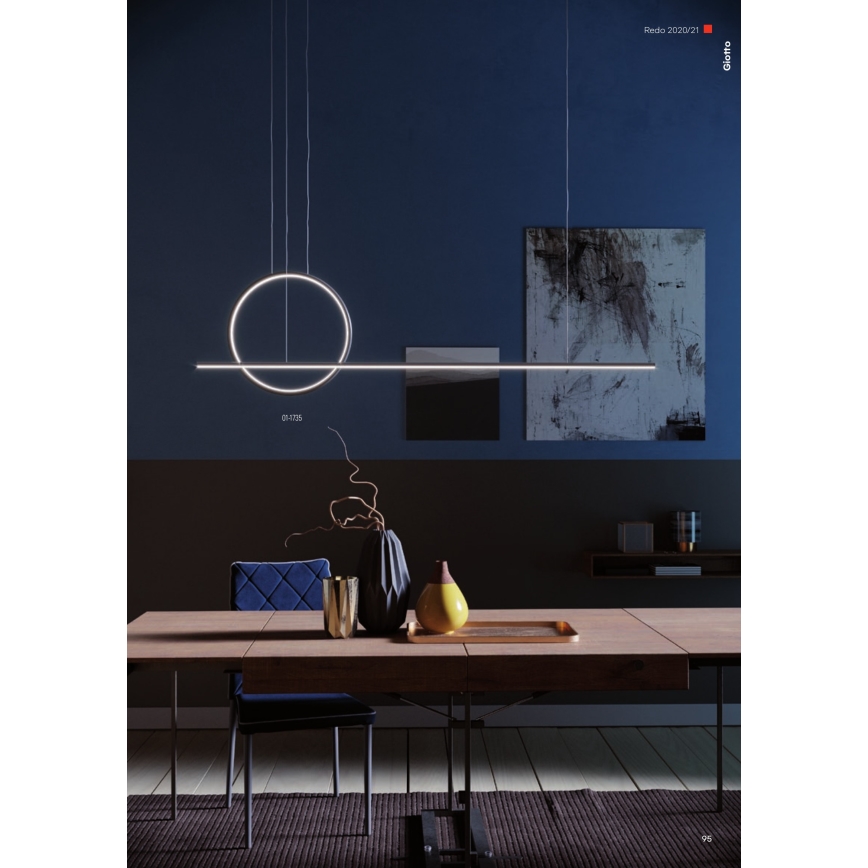 Redo 01-1735 - LED Prigušivi luster na sajli GIOTTO LED/46W/230V crna