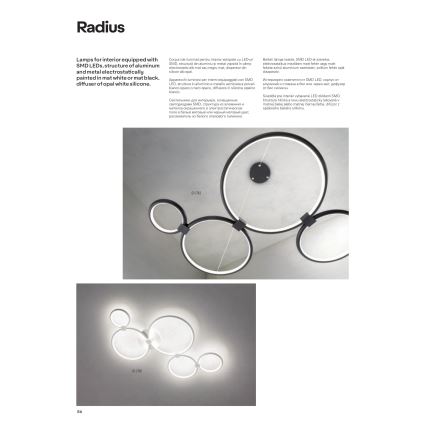 Redo 01-1742 - LED luster na sajli RADIUS LED/45W/230V bijela