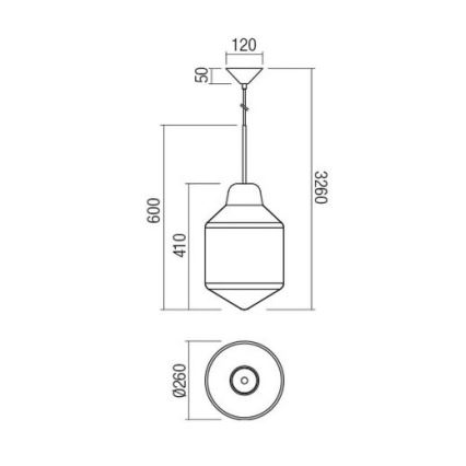 Redo 01-1772 - Luster na sajli AMNO 1xE27/42W/230V Ø 26 cm bež