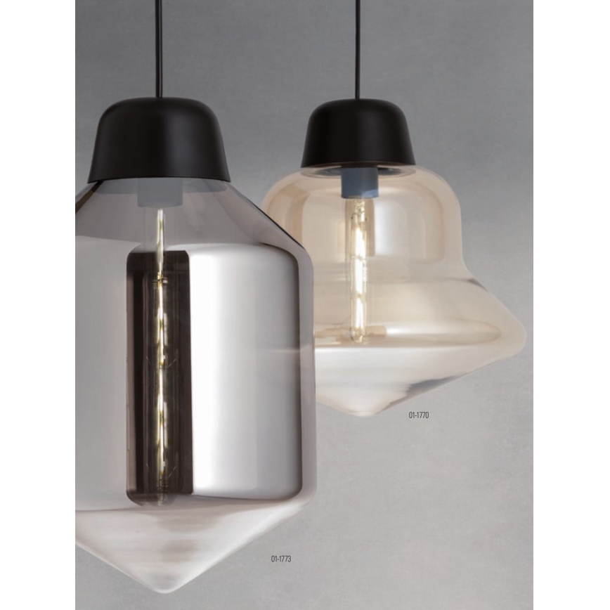 Redo 01-1773 - Luster na sajli AMNO 1xE27/42W/230V promjer 26 cm sivi