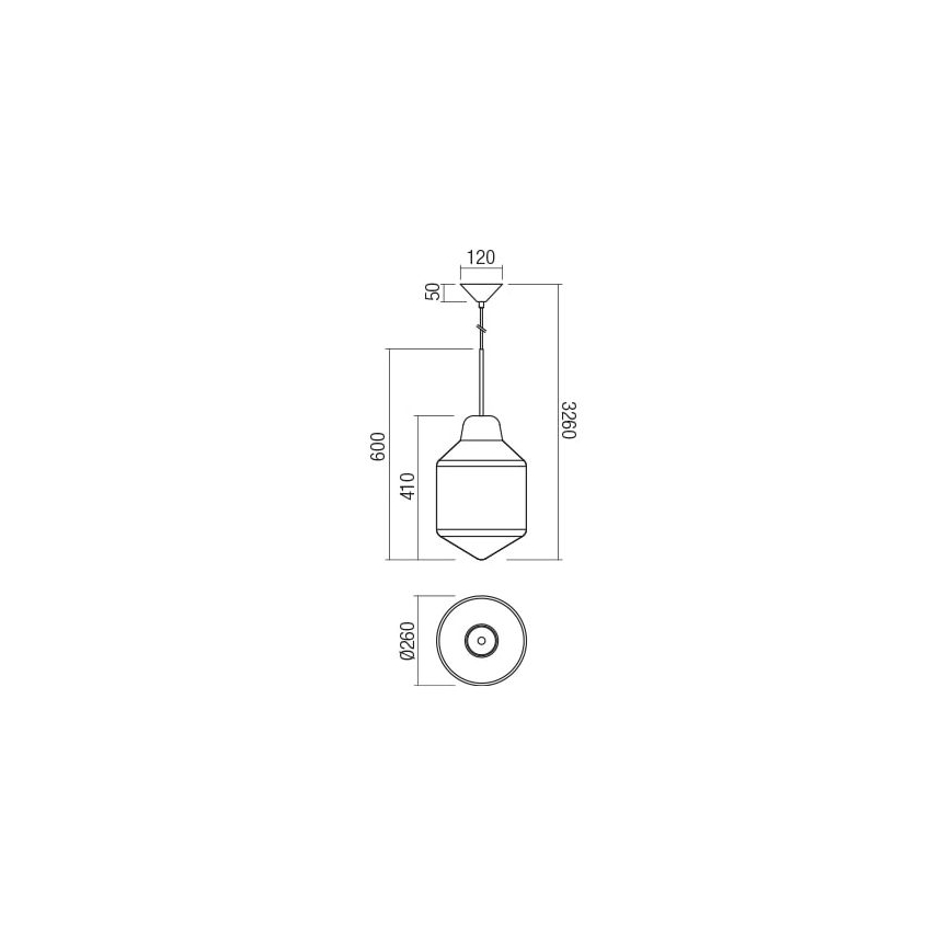 Redo 01-1773 - Luster na sajli AMNO 1xE27/42W/230V promjer 26 cm sivi