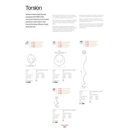 Redo 01-1789 - LED Prigušiva zidna svjetiljka TORSION LED/27W/230V bijela