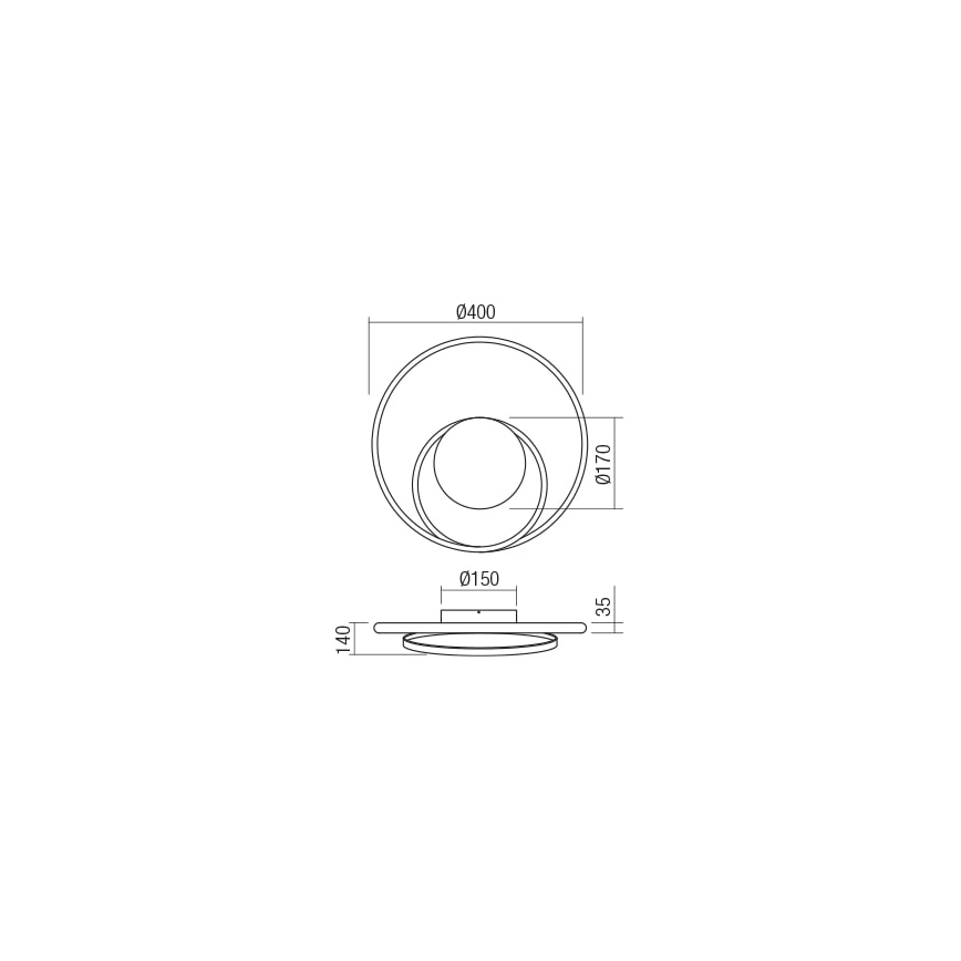 Redo 01-1790 - LED Prigušiva zidna svjetiljka TORSION LED/27W/230V bronca