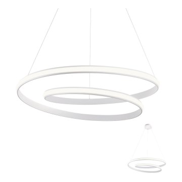 Redo 01-1795 - LED luster na sajli s mogućnošću prigušivanja TORSION LED/40W/230V, promjer 74 cm, bijela