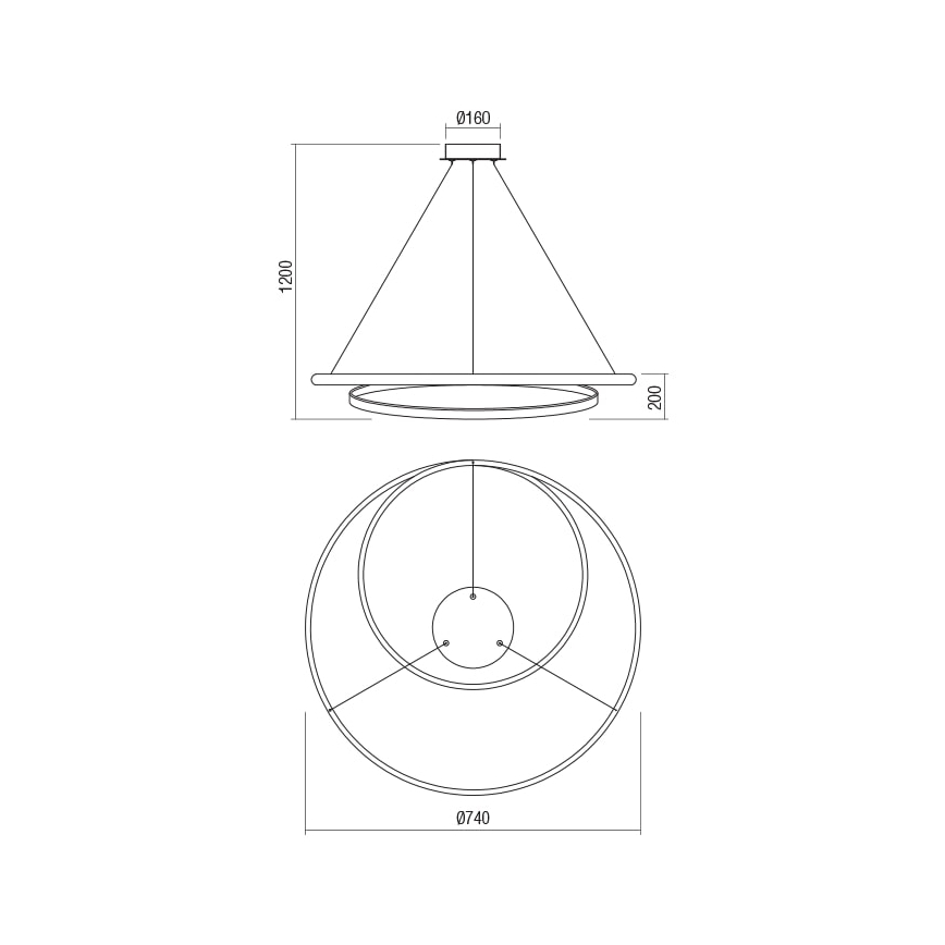 Redo 01-1795 - LED Prigušivi luster na sajli TORSION LED/40W/230V pr. 74 cm bijela