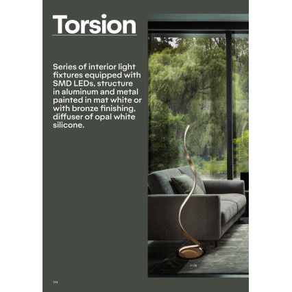 Redo 01-1796 - LED luster na sajli TORSION LED/40W/230V bronca