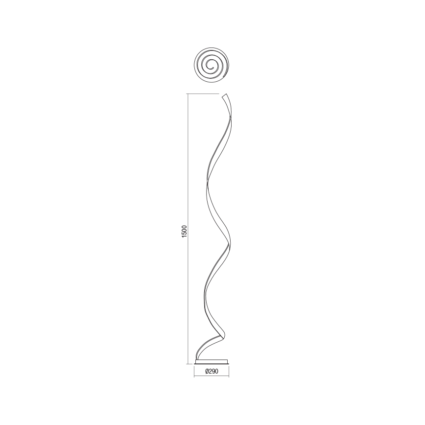 Redo 01-1797 - LED podna lampa TORSION s mogućnošću prigušivanja LED/24W/230V 3000K bijela