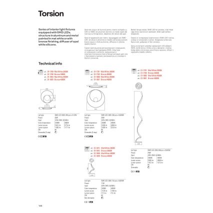Redo 01-1798 - LED dimabilna podna svjetiljka TORSION LED/24W/230V brončana