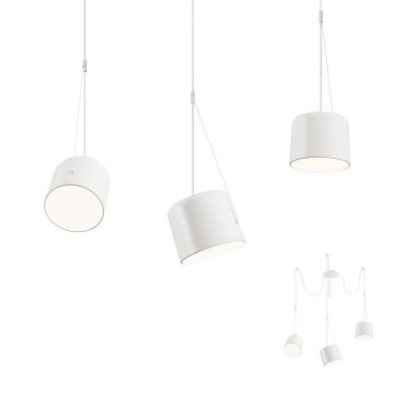 Redo 01-1825 - Luster na sajli DODO 3xE27/15W/230V pauk bijela