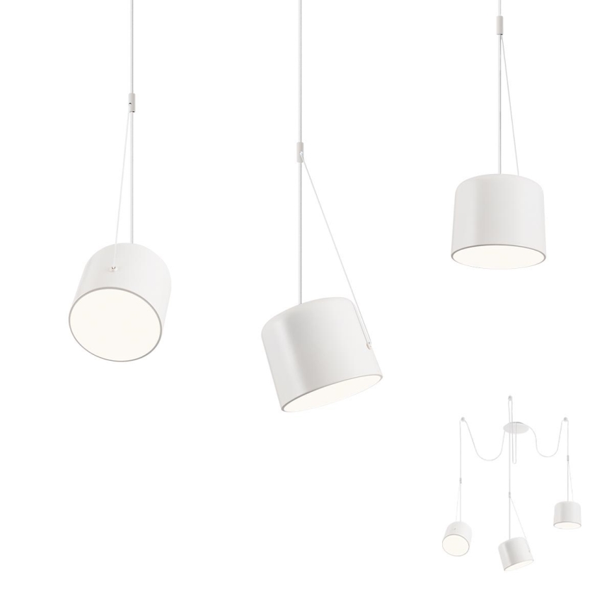 Redo 01-1825 - Luster na sajli DODO 3xE27/15W/230V pauk bijela