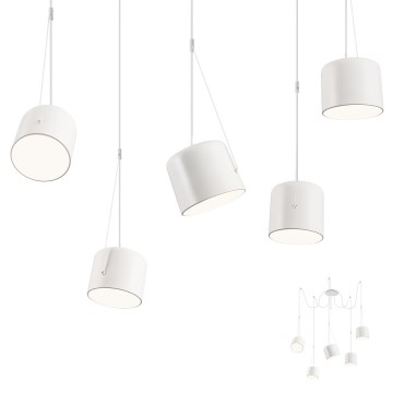 Redo 01-1827 - Luster na sajli DODO 5xE27/15W/230V pauk bijela