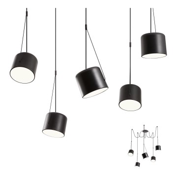 Redo 01-1828 - Luster na sajli DODO 5xE27/15W/230V pauk