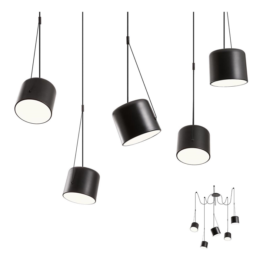 Redo 01-1828 - Luster na sajli DODO 5xE27/15W/230V pauk