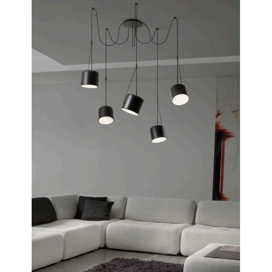 Redo 01-1828 - Luster na sajli DODO 5xE27/15W/230V pauk
