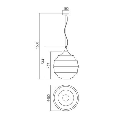Redo 01-1846 - Luster na sajli SLAG 1xE27/42W/230V pr. 40 cm bakar
