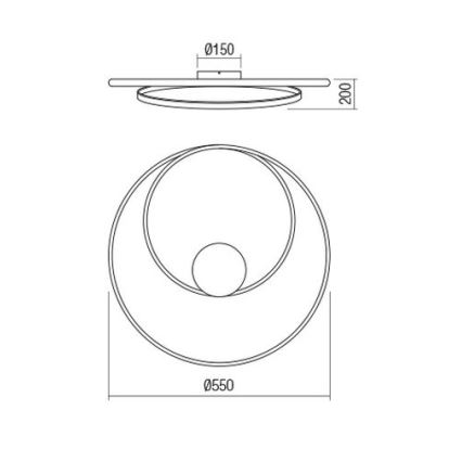 Redo 01-1886 - Prigušivo LED stropno svjetlo TORSION LED/29W/230V Ø 55 cm bijela