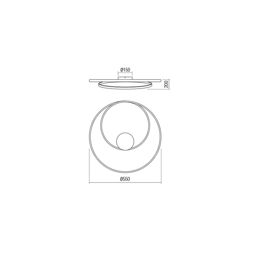 Redo 01-1886 - Prigušivo LED stropno svjetlo TORSION LED/29W/230V Ø 55 cm bijela