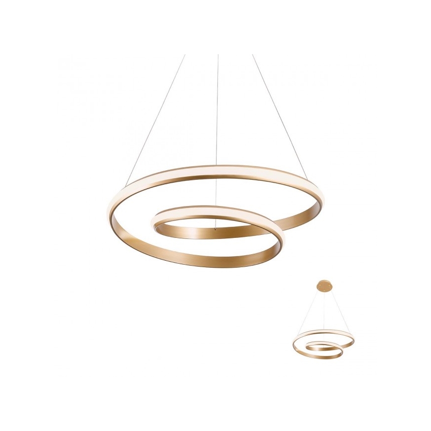 Redo 01-1889 - LED luster na sajli TORSION LED/29W/230V, s mogućnošću prigušivanja, promjer 55 cm, brončani