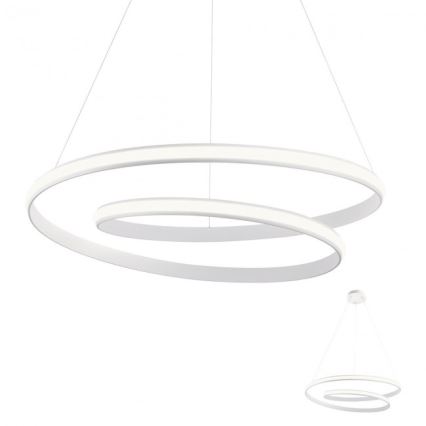 Redo 01-1890 - LED luster s mogućnošću prigušivanja na sajli TORSION LED/35W/230V 4000K Ø 75 cm bijela