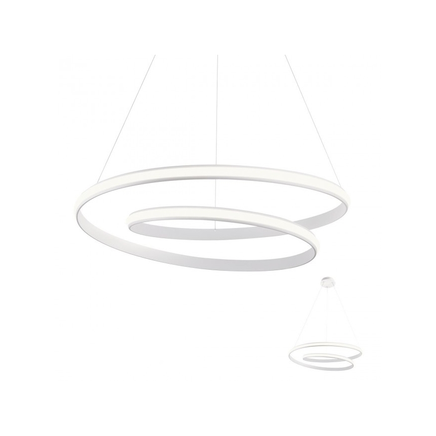 Redo 01-1890 - LED luster s mogućnošću prigušivanja na sajli TORSION LED/35W/230V 4000K Ø 75 cm bijela