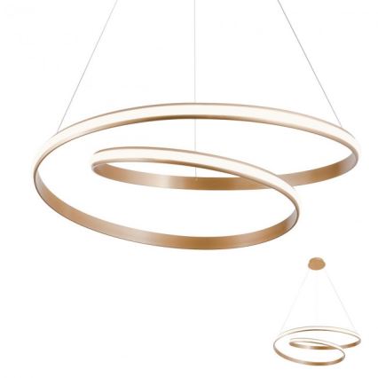 Redo 01-1891 - LED luster s mogućnošću prigušivanja na sajli TORSION LED/35W/230V 4000K Ø 75 cm brončana