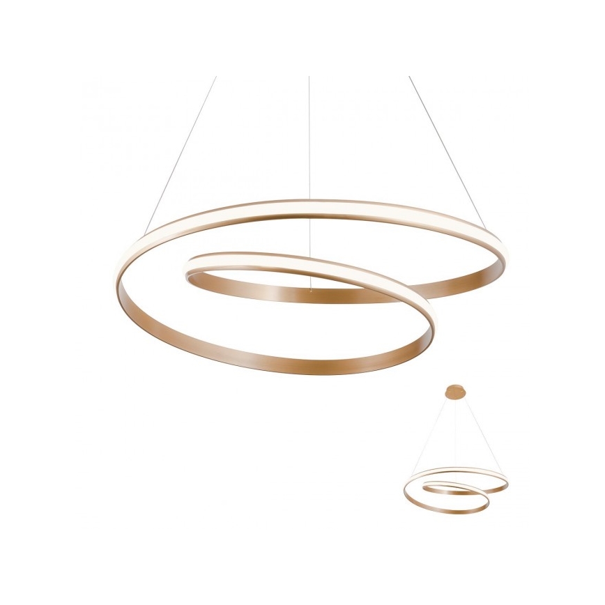 Redo 01-1891 - LED luster s mogućnošću prigušivanja na sajli TORSION LED/35W/230V Ø 75 cm brončani