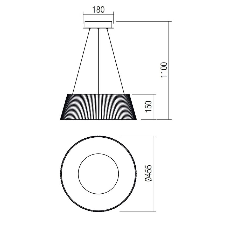 Redo 01-1938 - LED Luster na sajli  SARIS LED/36W/230V antracit